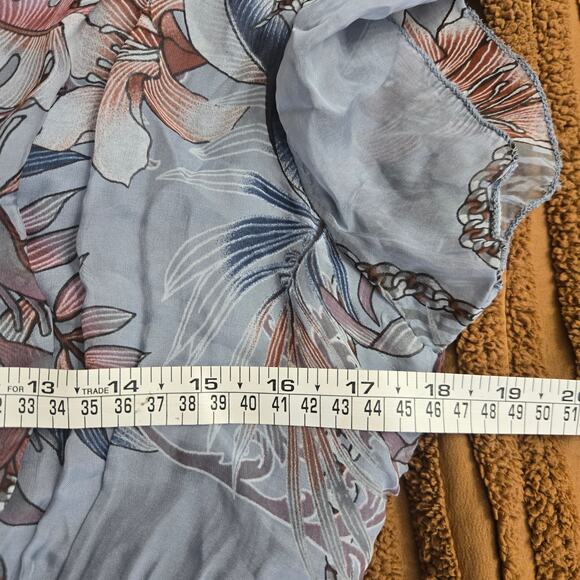 Elena Baldi Made in Italy Coquette Boho Romantic Sheer Silk Blend Midi Dress XL - Picture 10 of 12